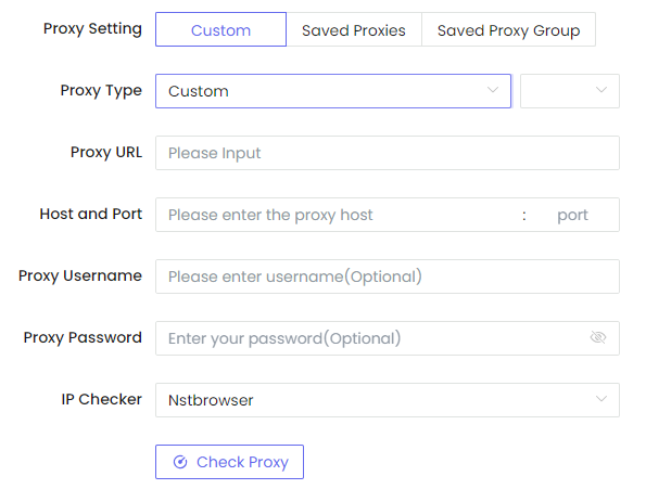 Cài đặt proxy trên phần mềm NSTBrowser