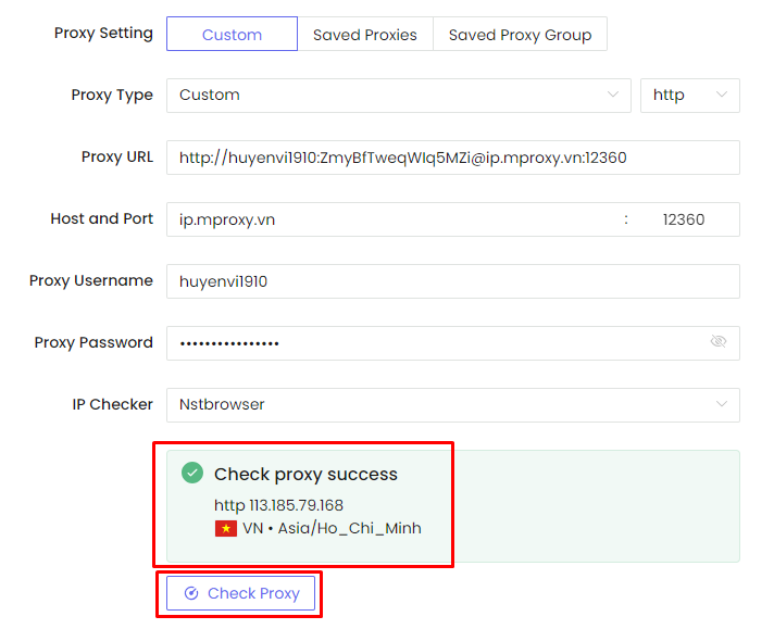 Cài đặt proxy trên phần mềm NSTBrowser