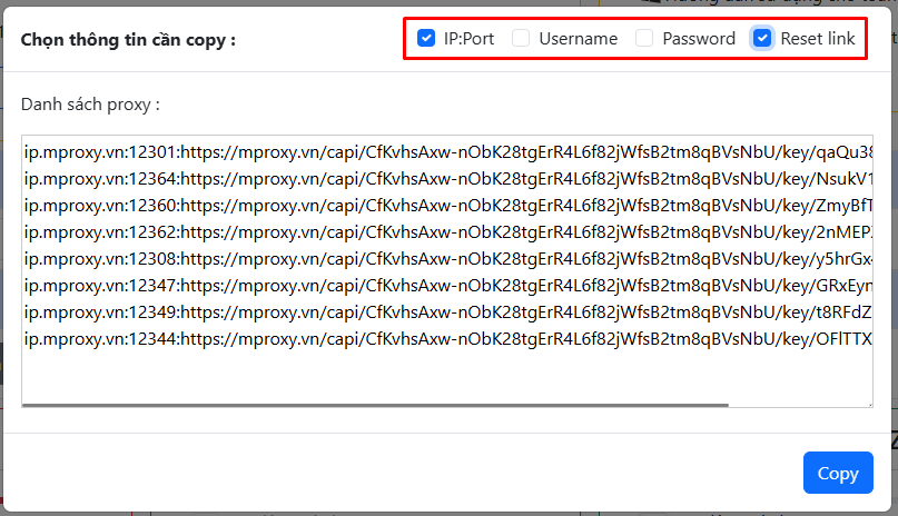 Lấy thông tin proxy 4G/5G trên mproxy.vn