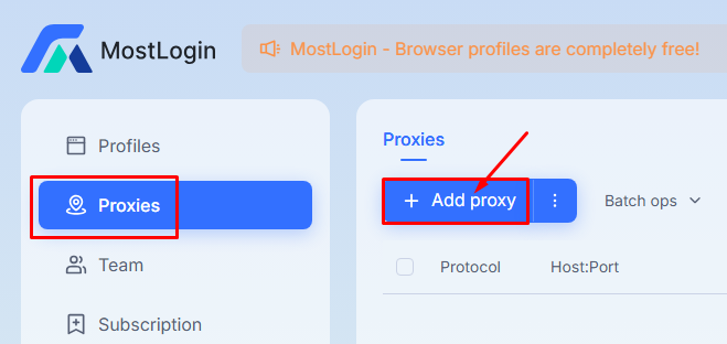 Cách cấu hình proxy trên phần mềm Anti-detect MostLogin