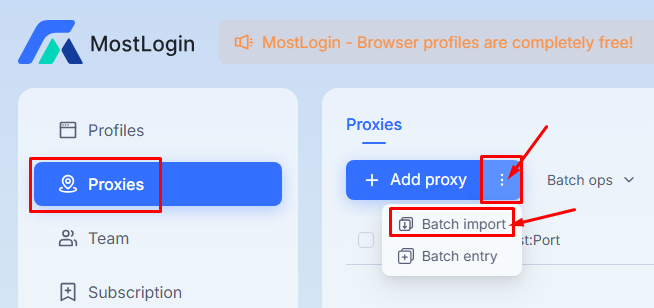 Cách cấu hình proxy trên phần mềm Anti-detect MostLogin