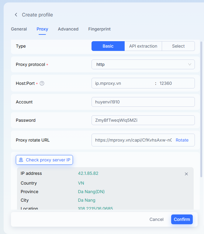 Cách cấu hình proxy trên phần mềm Anti-detect MostLogin