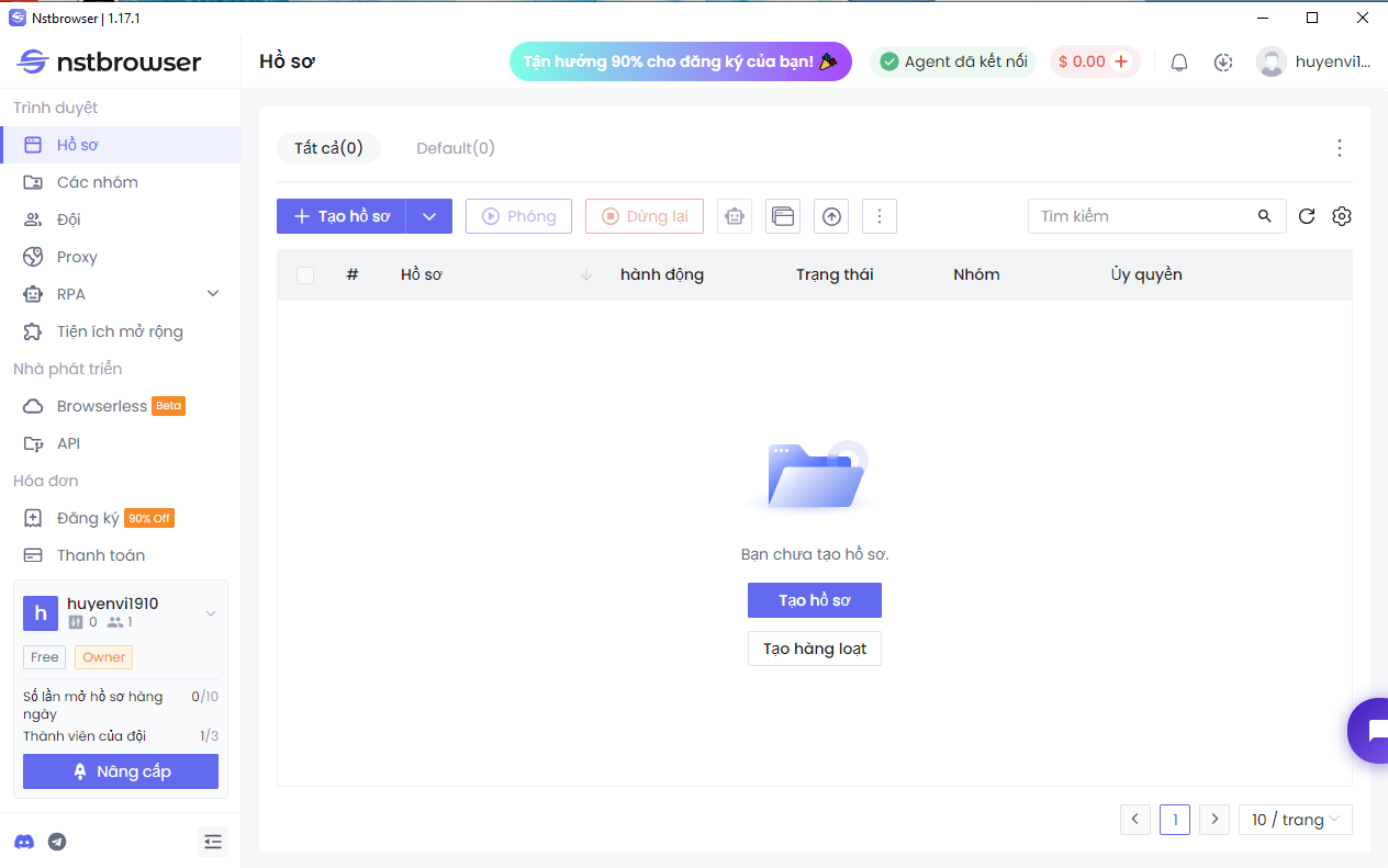 Cài đặt proxy trên phần mềm NSTBrowser