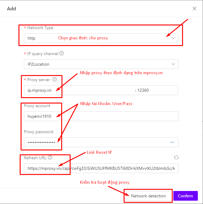 ZiBird - Cách cấu hình proxy
