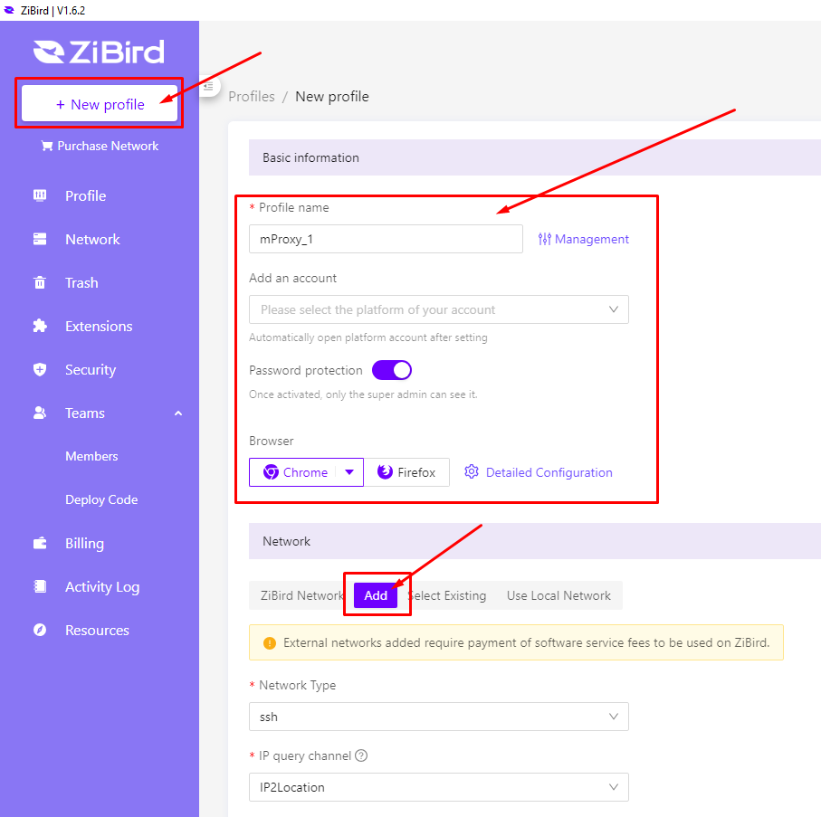 ZiBird - Cách cấu hình proxy