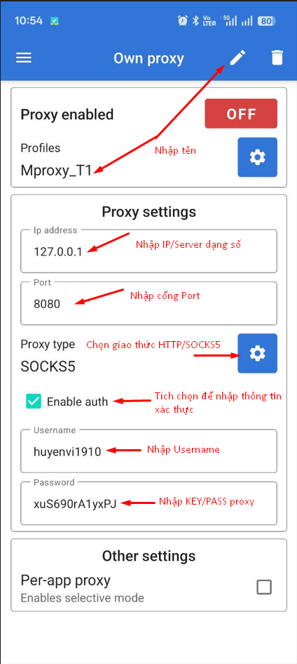 Cách sử dụng proxy trên điện thoại Android bằng app Proxy Client - No Root
